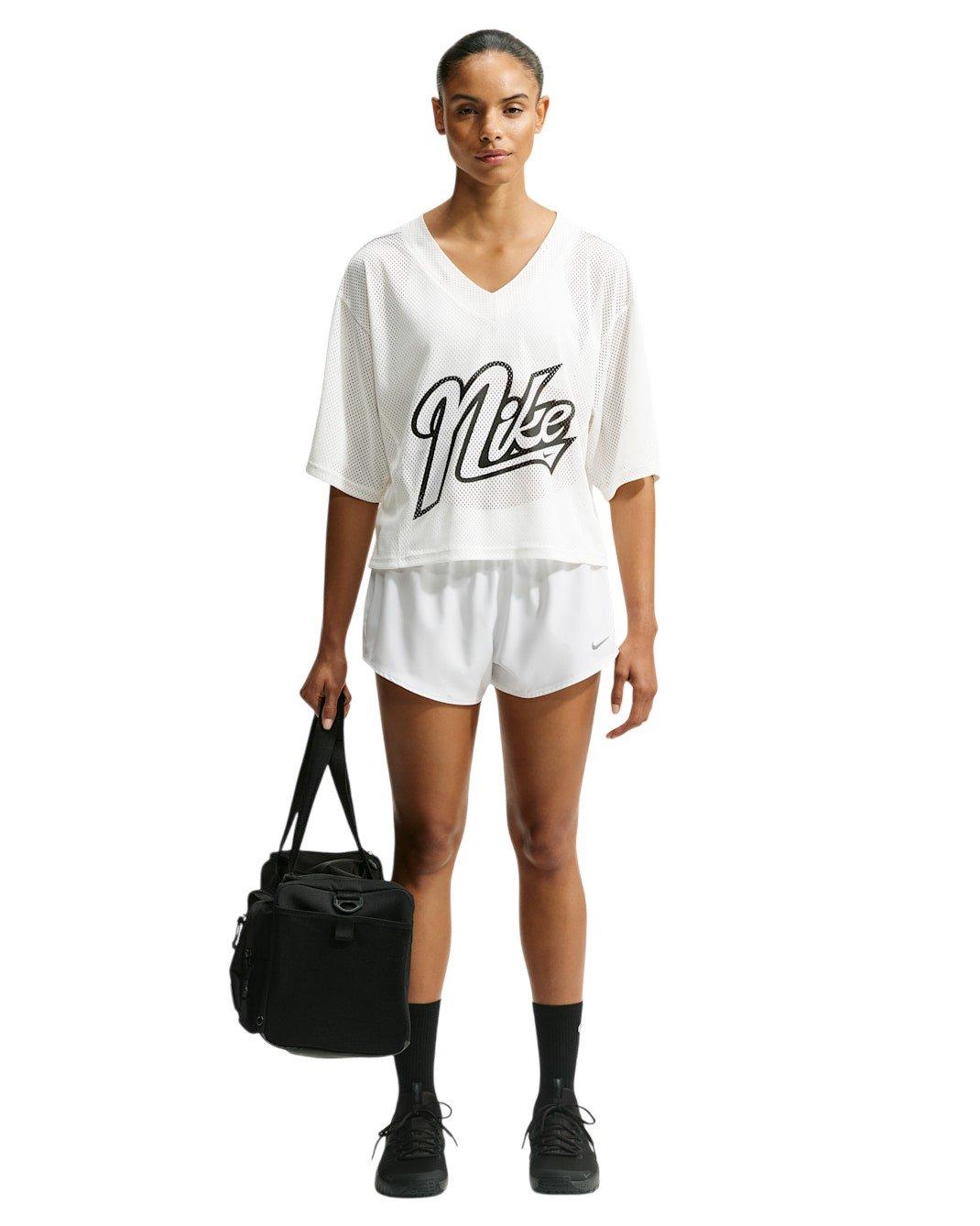 Nike Women's One Dri-FIT Oversized Short Sleeve Varsity Jersey Top - Sail - SAIL